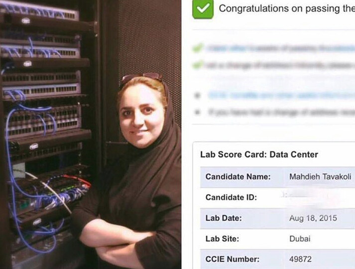 مهدیه توکلی اولین زن ایرانی دارنده مدرک بین‌المللی CCIE Data Center